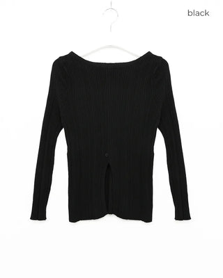 Slit Button Rib Knit