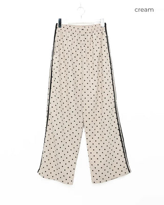 Polka dot corduroy track pants