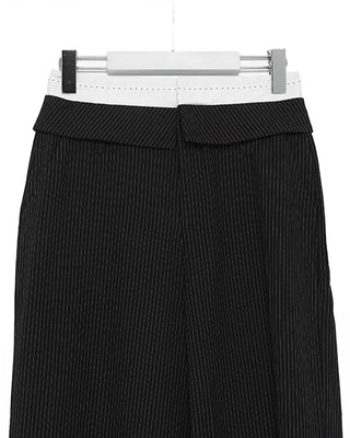 Striped low-rise slacks