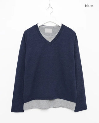 Layered V-neck knit