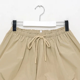 Waist draw balloon mini skirt