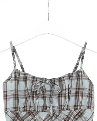 Checked layered camisole dress
