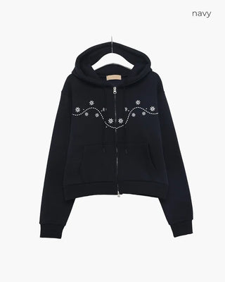 Snowflake Crop Hoodie