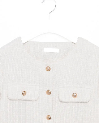 Classic gold button tweed jacket