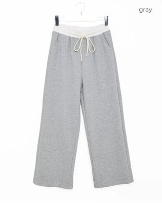 Brushed two-tone banding pants