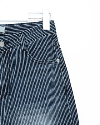 Striped denim wide-leg pants