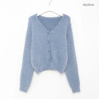 Hairy V-neck cardigan