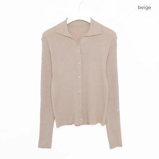 V-neck ribbed cardigan