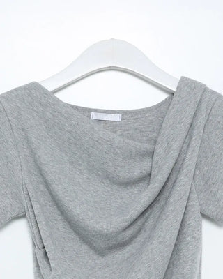 Asymmetrical Drape Short-Sleeve T-Shirt