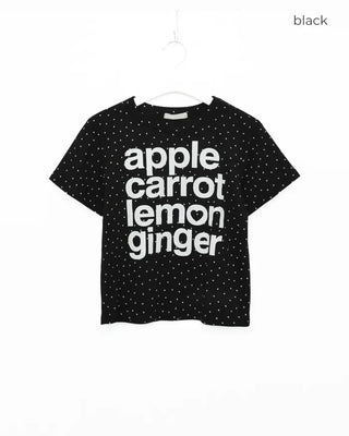 Star pattern lettering short-sleeved T-shirt
