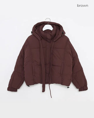Ribbon Hooded Down Jumper