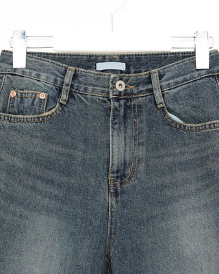 Loose-fit bootcut denim pants