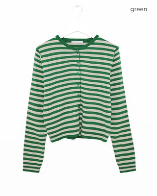 Two-tone striped cardigan