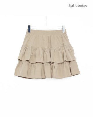 Corduroy tiered mini skirt