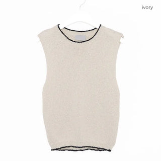 Boucle knit sleeveless top