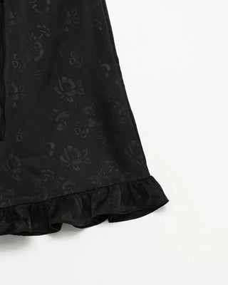 Flower frill midi skirt