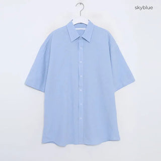 Linen basic short-sleeved shirt