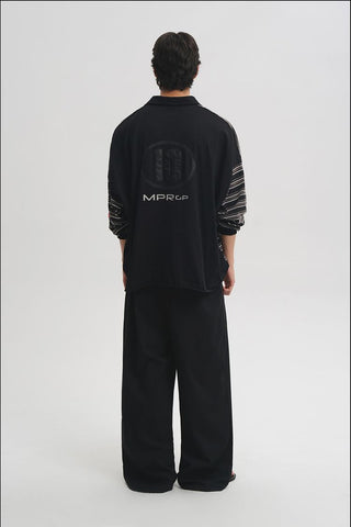 [MASONPRINCE] Striped Long Sleeve Polo