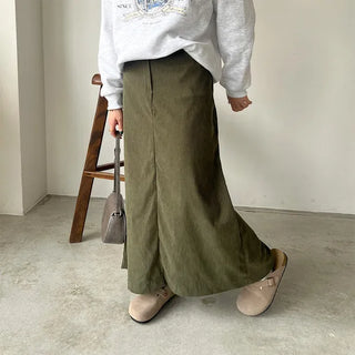 Corduroy A-line skirt