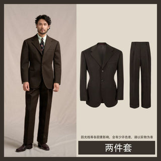 [CULTUM] 1930s Wool Blend Twill 3-Piece Suit