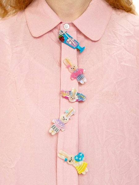 [Moromoro2] Crinkle Tie-Neck Pleated Shirt  Dress