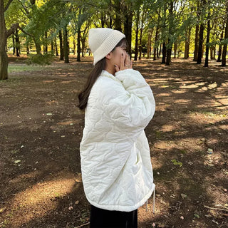 Oversized quilted collar jumper