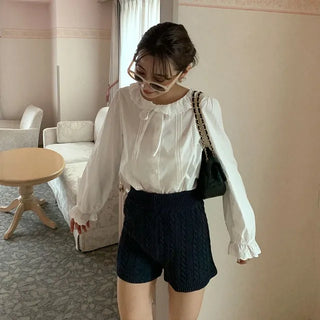 Pintuck lace blouse