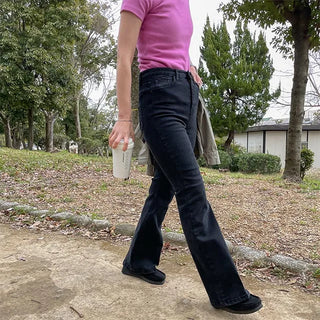 span boot black denim pants