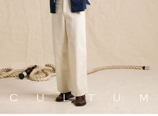 [CULTUM] Washed Gradient Cuban Collar Denim Shirt