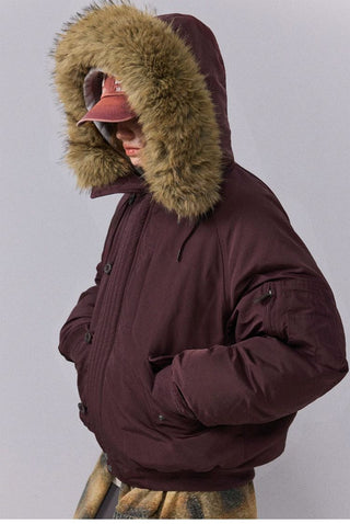 [Monterest] N2B Hooded Down Jacket with Fur Trim