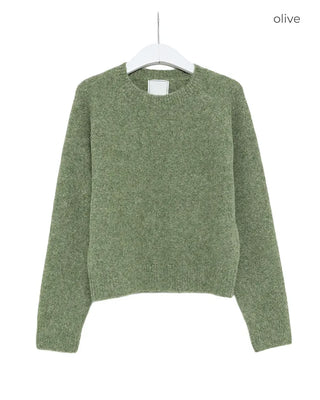 Round neck raglan knit