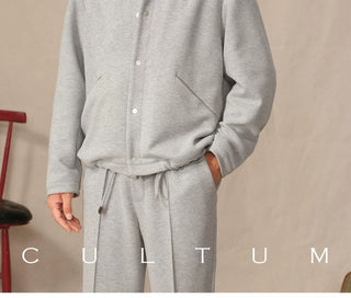 [CULTUM] Knit Collar Snap Button Jacket