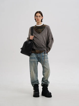 [MASONPRINCE] Urban Camouflage Faux Two-piece Sweatshirt