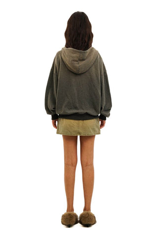 [Moromoro2] Contrast Striped Hooded Cardigan  Set