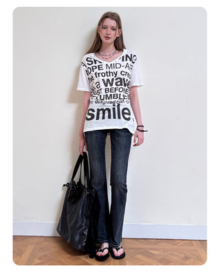 [NECY] Original Letter Stud Slim Line T