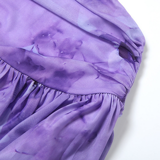 One shoulder hollow out ruched print cut out mini dress