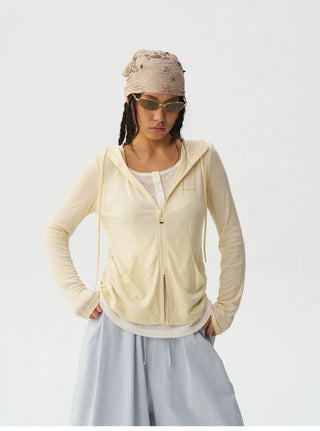 [Monterest] Lyocell Wool Blend Layered Hooded Knit Jacket