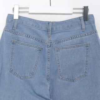 Side-cut denim pants
