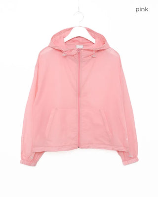 See-through semi-cropped windbreaker