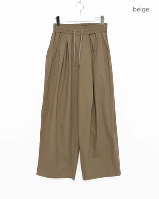 Twill balloon wide pants