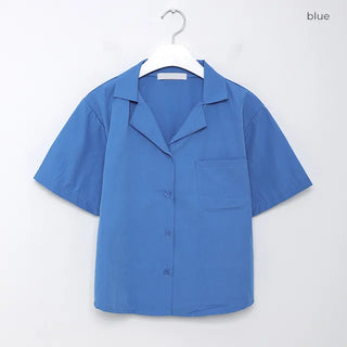 Cropped pocket short-sleeved T-shirt