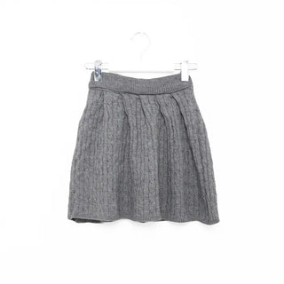 Button-collar knit and skirt set