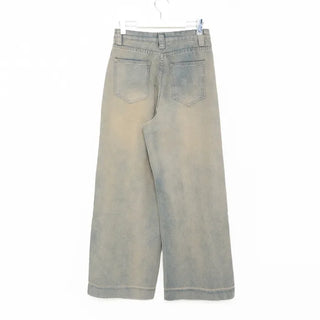 Washed denim pants