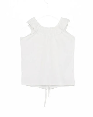 Scalloped lace neck pintuck tank top blouse