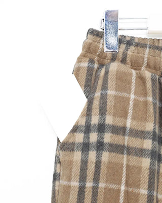 Checkered Wide Waist Elastic Waist Pants