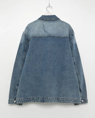 Denim midi zip-up jacket
