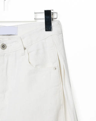 Back embroidered wide cotton pants