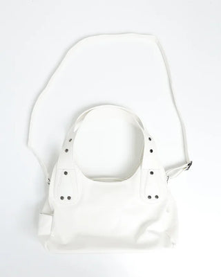 2-Way Belt Studded Leather Big Tote Bag