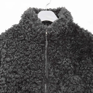 High-neck boa zip-up jacket