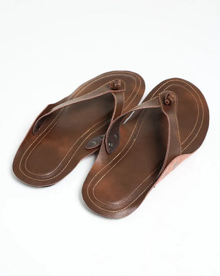 Leather strap thong sandals